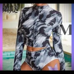 日焼け防止 UPF50+　 ラッシュガード セパレート ビキニ Ｍ 新品　グレー