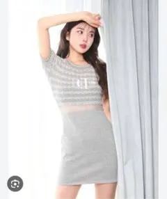 DDマリンボーダーニットミニワンピース