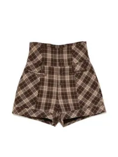 ANDMARY High Waist Check Pants M brown
