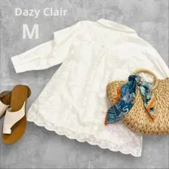 Dazy Clair シャツ レース ホワイト 38 M 七分袖 日本製
