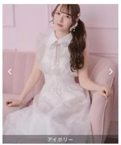 rojita フリルスリーブ花柄ロングワンピース 新品未使用 アイボリー