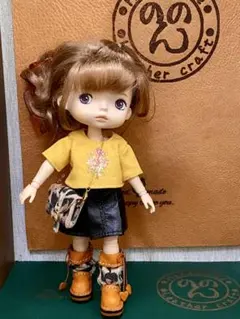 (59)モンストドールサイズ　本革クシュクシュブーツ　ハンドメイド　4点セット