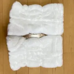 LANVIN SPORT ランバン ファー レッグウォーマー 白 リボン ゴルフ