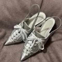 aclent アクレント スニーカーミュール シルバー aclent アクレント スニーカーミュール シルバー - メルカリ