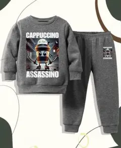 お値下げ‼️イタリアンブレインロッド　裏起毛セットアップ　グレー104〜116cm