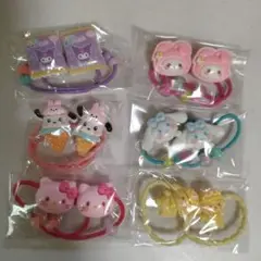 M-⑨　キッズヘアゴム６パック　サンリオ