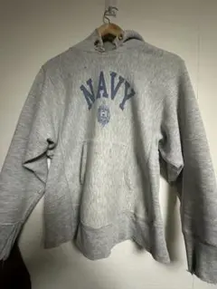 80s 初期トリコタグ　リバースウィーブ　染み込みフードパーカー　　NAVY