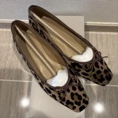美品ほぼ未使用☆オデットエオディール　レオパードフラットシューズ⭐︎箱付き