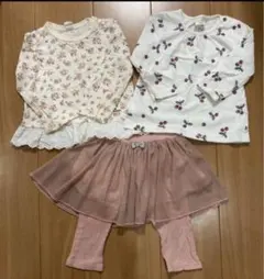 長袖カットソー　ロンT ズボン　スカート付き　まとめ　80 90