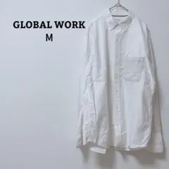 グローバルワーク　シャツ　長袖　ワイシャツ　綿　コットン100　胸ポケット　М
