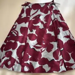 美品✨ 24AW Sov. ラメジャガードスカート 花柄 ブラック レッド 38