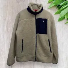 ZIP FIVE×KANGOL シープボアジャケット M フルジップ ロゴ刺繍