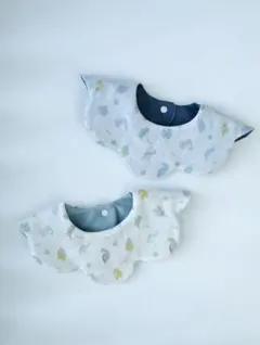2枚セット　恐竜　スタイ　もくもくスタイ　ガーゼ　ベビー　男の子　わたあめスタイ