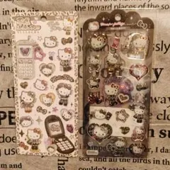 【ハローキティ】ドロップジュエリーシール＆平成はっぴーフォンステッカーセット