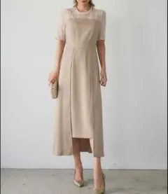 【マイシャウティー】ロングパーティードレス　　オケージョンドレス　ベージュ