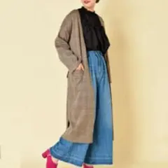 w closet　グレンチェックガウンコートのサムネイル