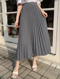 グレー プリーツスカート ロング丈のサムネイル