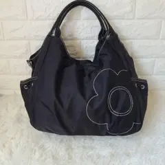 MARY QUANT　マリクワ　黒　デイジー柄　ナイロン