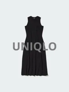 【美品】UNIQLO ユニクロ コットンブレンド ニットワンピース ブラック S
