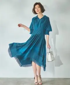 RUIRUE BOUTIQUE レーステープイレギュラーヘムワンピース