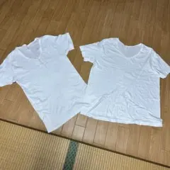 Vネック 白　Tシャツ 2枚セット メンズ インナー LL XL サイズ