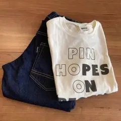 まとめ売り デニム ロンT シャツ セット ジーンズ ストレート140 秋 春