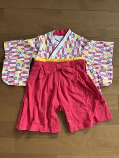 花柄着物風ベビー服　初節句　ひな祭り　サイズ大きめ７０cm 着物