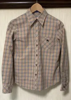 Burberry レディース ベージュ チェック柄 長袖シャツ