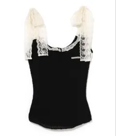 専用出品　Cotton ribbon tank Black andmary Cotton ribbon tank black - メルカリ