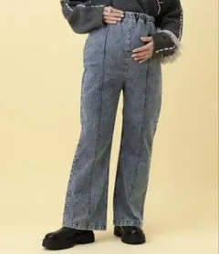 新品未使用タグ付　LEPSIM マタニティ裏起毛デニムフレアパンツ