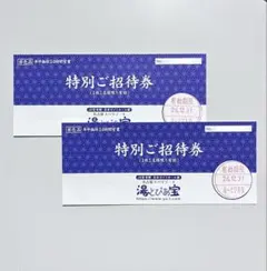 湯〜とぴあ宝　特別ご招待券　４枚セット ⭐︎特別ご招待券 湯〜とぴあ宝 2枚 - メルカリ