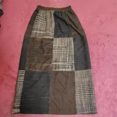 パッチワークデザイン ロングスカート Mサイズ