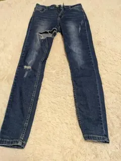 【中古品】GRL ダメージ加工 スキニーデニムパンツ