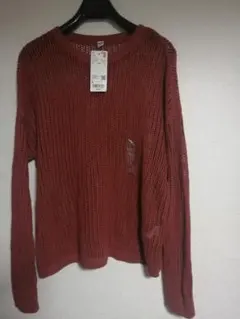 UNIQLO ユニクロ　メッシュクルーネックセーター オレンジ L