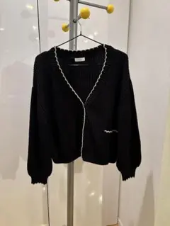 LOWRYS FARM 黒 カーディガン