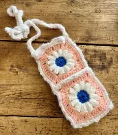 花柄クロシェスマホショルダーバッグ