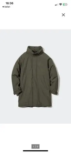 [美品]ユニクロ　防風パデッドコート L