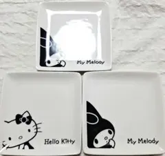 値下げ　サンリオ ハローキティ＆マイメロディー 小皿3枚組　非売品