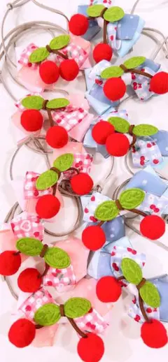 おっきなさくらんぼ　トリミングチョーカー　10個　124