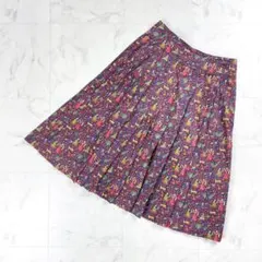 美品 エリオポール 総小花柄ランダムプリーツスカート サイズ36*CD845のサムネイル