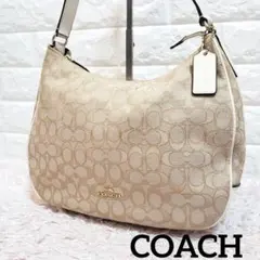 COACH コーチ シグネチャー ワンショルダー ハンドバッグ ハーフムーン