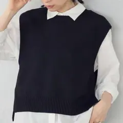 COMME CA ISM ニットベスト ブラック