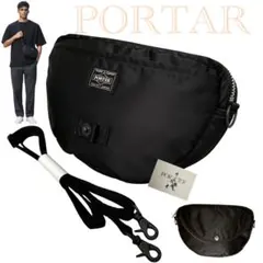 未使用級✨ポーター タンカー 2way ショルダーバッグ　ハーフムーン ブラック