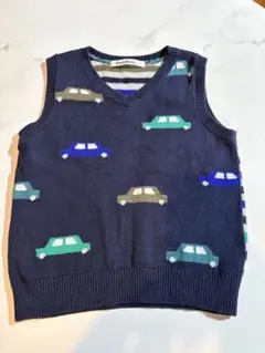 familiar 車柄 ニットベスト 100