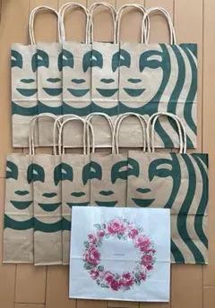 スターバックス ショップ袋 10枚セット➕おまけ　高島屋ショップ袋１枚