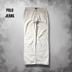PoloJeansデニム風ツイルチノパン 白ポロチノ バギーパンツ ヴィンテージ