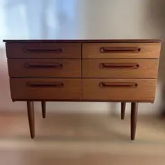 英国アンティークチーク6杯 （SCHREIBER）木製チェスト　キャビネット