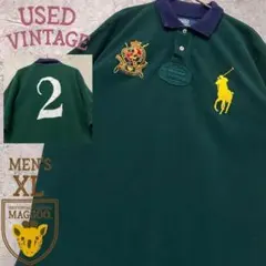 ☆US古着☆【ポロ ラルフローレン ポロシャツ】鹿の子 ビックポニー メンズXL