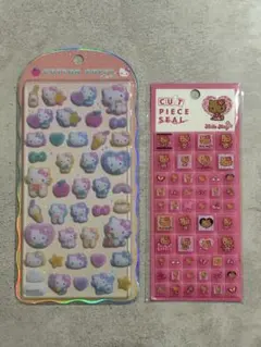 コットンパフィシール 日焼けキティ　タイルシール　ハローキティ 2枚セット