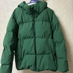 GU フード付きグリーンダウンジャケット